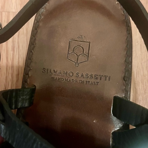 Black Silvano Sassetti Leather Handmade in Italy Sandals. Size 38 - Picture 3 of 7